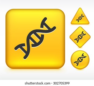DNA Strand on Yellow Multi Shape Buttons