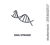 dna strand outline icon. Linear vector from education concept. Thin line dna strand icon isolated on white background