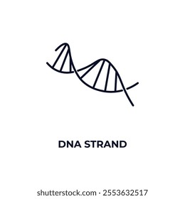 dna strand outline icon. Linear vector from education concept. Thin line dna strand icon isolated on white background