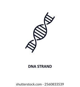 dna strand outline icon.  Thin line icon from education collection. Editable vector isolated on white background