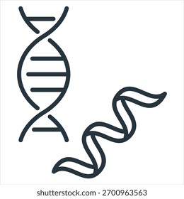 Dna Strand Outline Icon Vector Illustration