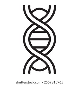 DNA Strand Outline Vector Icon.