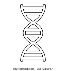 DNA Strand Outline Vector Icon.