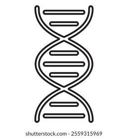 DNA Strand Outline Vector Icon.