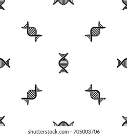 DNA strand pattern repeat seamless in black color for any design. Vector geometric illustration