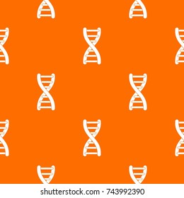 DNA Strand Pattern Repeat Seamless In Orange Color For Any Design. Vector Geometric Illustration