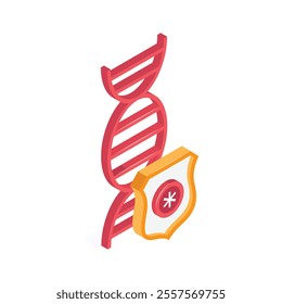 DNA strand with a shield for genetic health protection