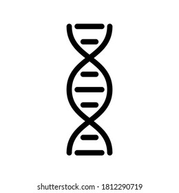 DNA strand silhouette icon. Outline human molecule pictogram. Black simple illustration of gene, biology, evolution, genetics. Flat isolated vector sign on white background. Thick line art