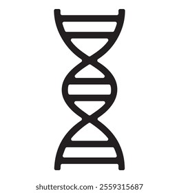 DNA Strand Silhouette Vector Icon.