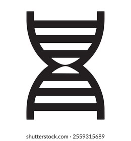 DNA Strand Silhouette Vector Icon.