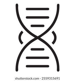 DNA Strand Silhouette Vector Icon.