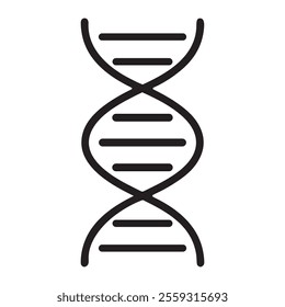 DNA Strand Silhouette Vector Icon.