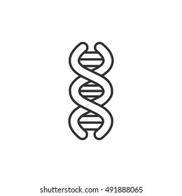 DNA Strand. DNA Spiral. Linear Icon