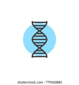 DNA strand structure filled outline icon, line vector sign, linear colorful pictogram isolated on white. Genetics symbol, logo illustration. Pixel perfect vector graphics