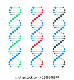 DNA strand symbol. DNA genetics. Vector stock illustration.