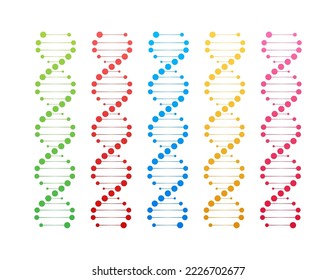 DNA strand symbol. DNA genetics. Vector illustration.