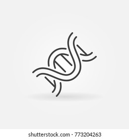DNA strand vector concept icon or symbol in thin line style