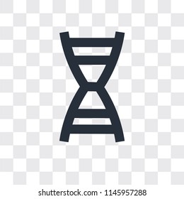 DNA strand vector icon isolated on transparent background, DNA strand logo concept