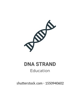 Dna strand vector icon on white background. Flat vector dna strand icon symbol sign from modern education collection for mobile concept and web apps design.