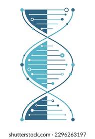 DNA strand vector illustration isolated on white.