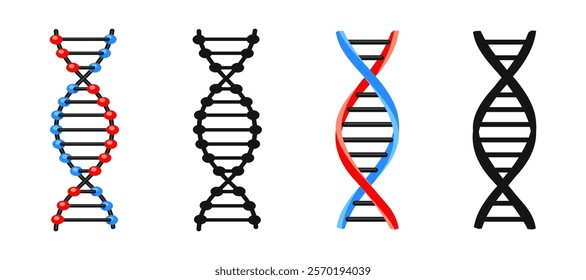 DNA Strand Vector Illustrations in Various Styles