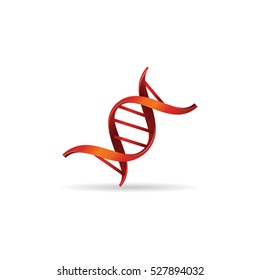 DNA strands icon in color. Science biology chromosome