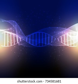 hebras de ADN sobre un fondo abstracto