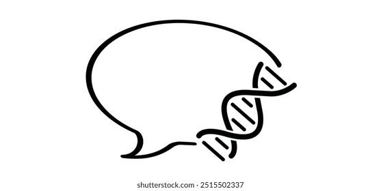 DNA string icon. DNA strand double helix spiral, line pictogram RNA, Life gene, chromosome elements logo Medic atom cell. Medical concept of biochemistry. Nucleic structure. bio code genetics molecule