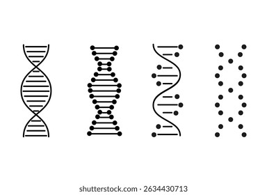 DNA string icon. DNA strand double helix spiral, vector illustration in flat style. RNA, Life gene, chromosome elements logo Medic atom cell. Medical concept of biochemistry. Nucleic structure code
