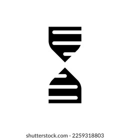 DNA structure black glyph ui icon. Biology course. Genetics exploration. User interface design. Silhouette symbol on white space. Solid pictogram for web, mobile. Isolated vector illustration