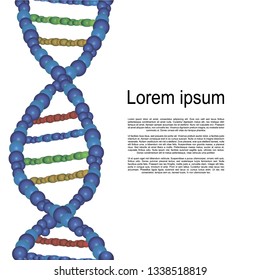 Dna structure with chemical scheme background. Vector illustration, seamless pattern