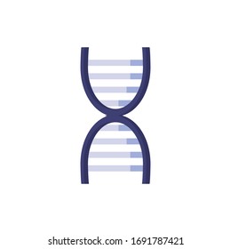 Dna structure flat style icon design, Chromosome science molecule genetic biology medical cell medicine and research theme Vector illustration