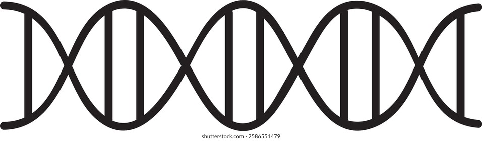 Dna structure forming a lengthy chain, illustrating genetic code, genome, and gene expression, perfect for use in medical and scientific publications and research materials