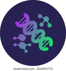 Dna structure Glyph Circle Gradient Icon