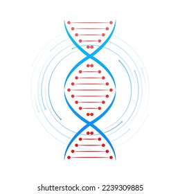 Estructura de ADN Conjunto de iconos. Molécula de estructura y célula, cromosoma. Ingeniería genética. Ilustración de material vectorial
