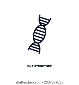 dna structure icon. Thin line dna structure icon from automation and high tech collection. Outline vector isolated on white background. Editable dna structure symbol can be used web and mobile