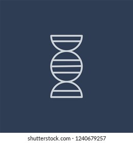 Dna structure icon. Trendy flat vector line Dna structure icon on dark blue background from Artificial Intelligence, Future Technology collection. 