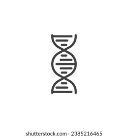 DNA structure line icon. linear style sign for mobile concept and web design. DNA outline vector icon. Medical science symbol, logo illustration. Vector graphics