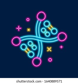 Dna structure line neon icon. Modern shine abstract vector science illustration for any purposes. Medical geometric bright design concept. Technology human evolution molecule sign.