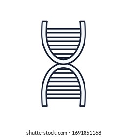 Dna structure line style icon design, Chromosome science molecule genetic biology medical cell medicine and research theme Vector illustration