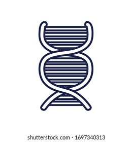 Dna structure line style icon design, Chromosome science molecule genetic biology medical cell medicine and research theme Vector illustration