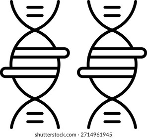 Línea de estructura de ADN Diseño de íconos de Vector