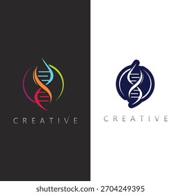 Diseño de logotipos de estructura de ADN para empresas médicas modernas y agencias de biotecnología