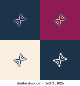 Dna structure logo. Modern abstract vector science illustration for any purposes. Medical geometric design concept. Technology human evolution molecule icon.