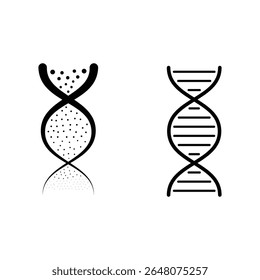 DNA structure molecule genetic biology spiral helix icon vector illustration science medical chemistry symbol genome data research line design.
