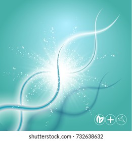 DNA structure molecule, hemical medical science vector illustration. Science background.