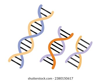 DNA Structure molecule icon set. DNA Icons set.