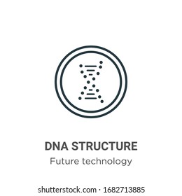 Dna structure outline vector icon. Thin line black dna structure icon, flat vector simple element illustration from editable future technology concept isolated stroke on white background