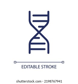 DNA structure pixel perfect linear ui icon. Biology course. Genetics exploration. GUI, UX design. Outline isolated user interface element for app and web. Editable stroke. Arial font used