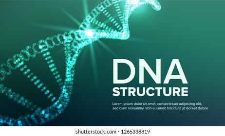 Dna Structure Vector. Abstract Helix. Genetic Molecule. Futuristic Code. Illustration
